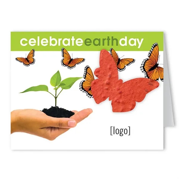 Recycled folding card with Eco seed paper shape.... from ASI 40646 Bloomin Promotions / Bloomin' Promotions™