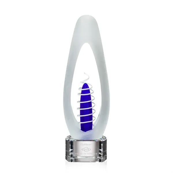 A tall egg-shaped frosted art glass with sheared polished sides creating... from ASI 84592 St Regis Group / St Regis