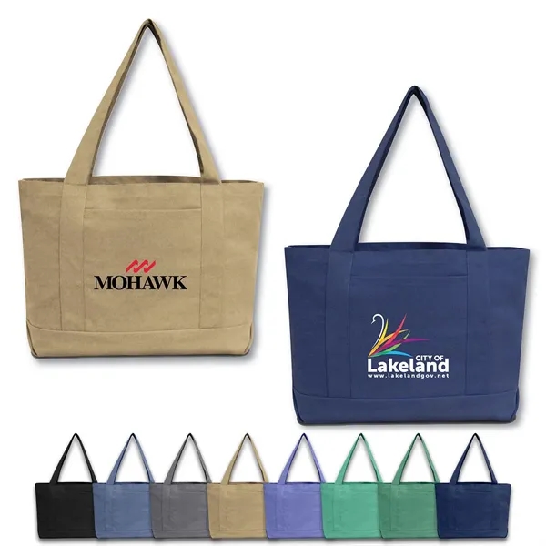 12 oz. pigment dyed cotton canvas tote bag with 4.5" gusseted... from ASI 90859 Tempo Industries Inc