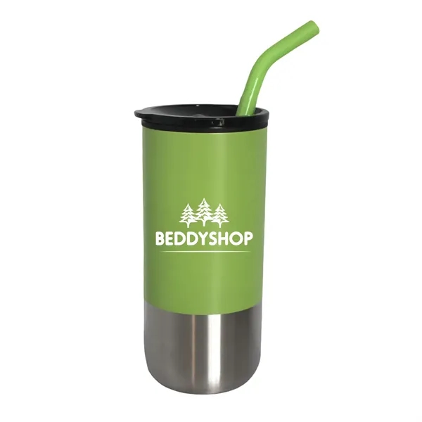 Double wall stainless steel/plastic liner tumbler with matching straw.... from ASI 90859 Tempo Industries Inc / Tempo Tempoline
