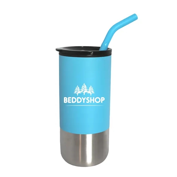 Double wall stainless steel/plastic liner tumbler with matching straw.... from ASI 90859 Tempo Industries Inc / Tempo Tempoline