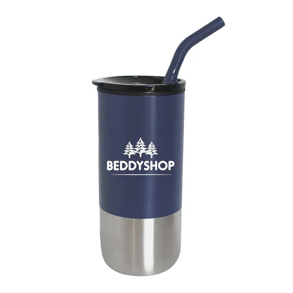 Double wall stainless steel/plastic liner tumbler with matching straw.... from ASI 90859 Tempo Industries Inc / Tempo Tempoline