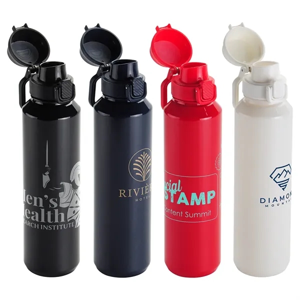 27 oz RPET Bottle with Snap-Top Lid & Carabiner... from ASI 36730 Ariel Premium Supply Inc