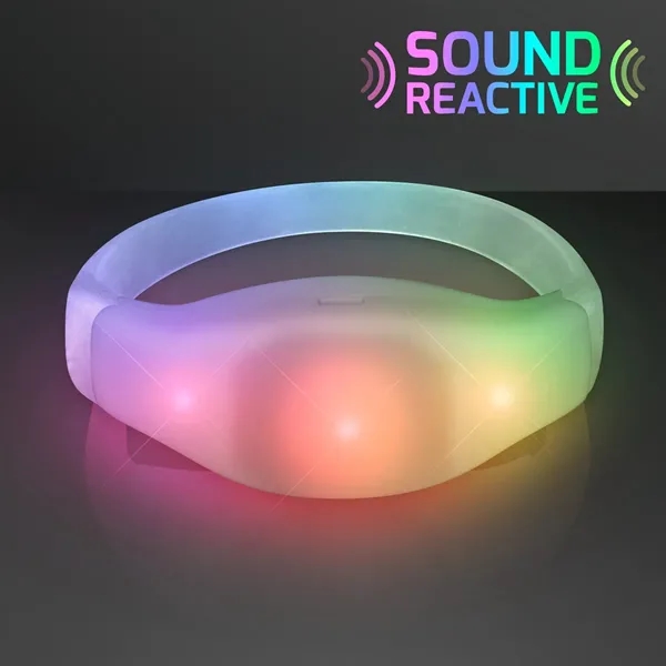 Blank or imprinted. Custom Sound Activated Light Up White LED Flashing... from ASI 34194 ALightPromos / Alight Promotional Products