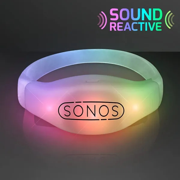 Blank or imprinted. Custom Sound Activated Light Up White LED Flashing... from ASI 34194 ALightPromos / Alight Promotional Products