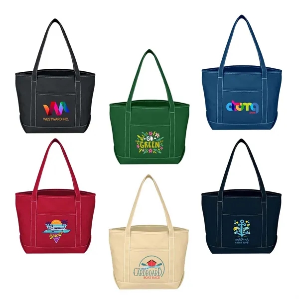 19" x 13" x 6.5" cotton canvas tote bag with outside... from ASI 63549 Jornik Manufacturing Corp