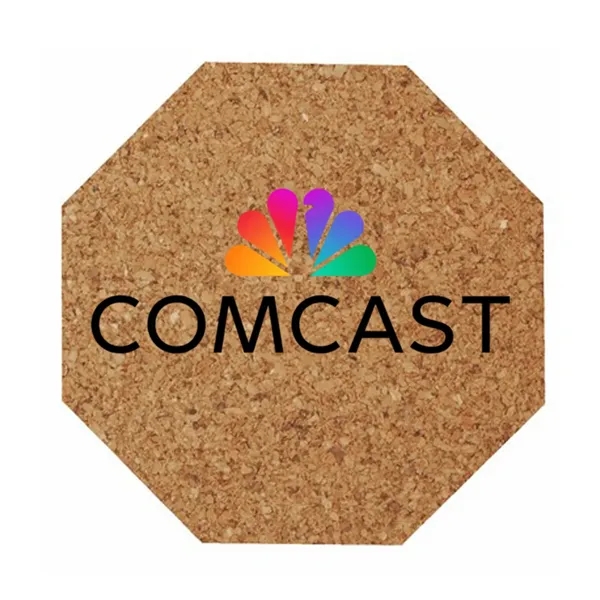 3.5" octagon shaped cork coaster with digital printed customization.... from ASI 91880 Tranter Graphics Inc