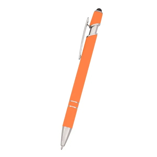 Roslin pen measuring 5 1/2" with a plunger-action mechanism and stylus... from ASI 61125 Hit Promotional Products / Hit®