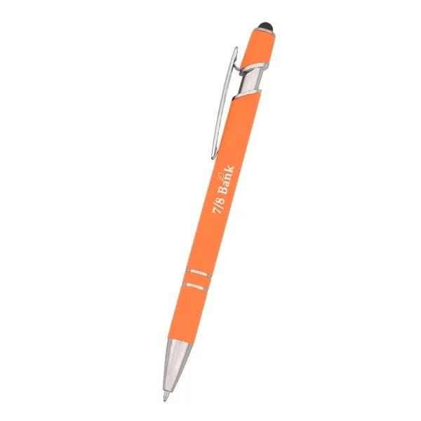 Roslin pen measuring 5 1/2" with a plunger-action mechanism and stylus... from ASI 61125 Hit Promotional Products / Hit®