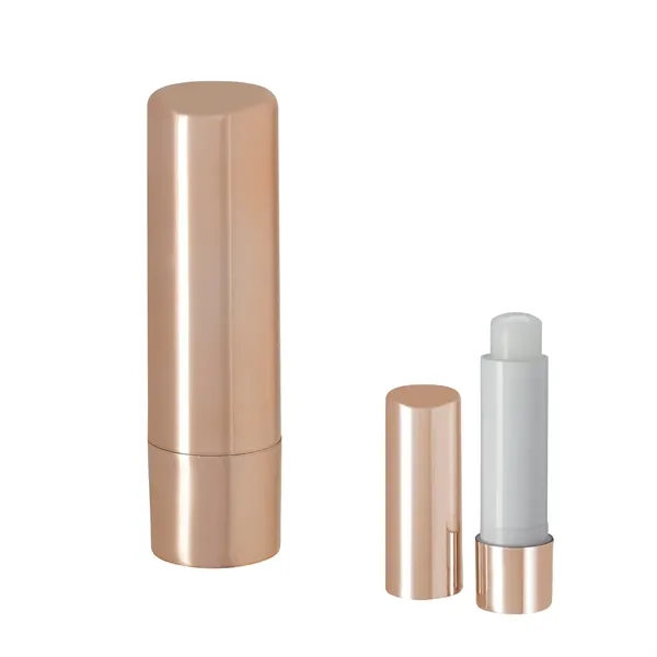 Metallic lip moisturizer stick with vanilla flavor, a safety seal, and... from ASI 61125 Hit Promotional Products / Hit®