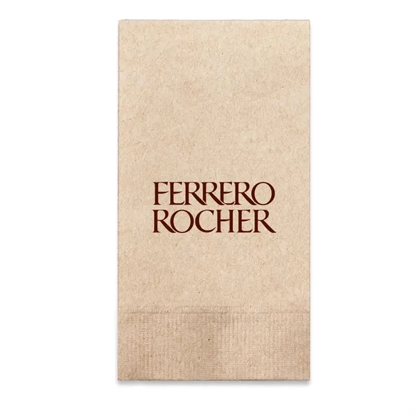 4.25" x 8.5" one-ply kraft foil-stamped dinner napkins with 1/8 fold... from ASI 91880 Tranter Graphics Inc
