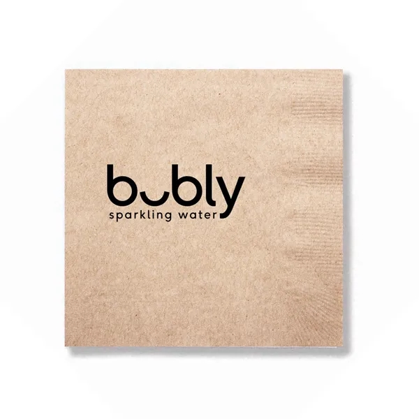 5" one-ply Kraft paper folded beverage napkin made in the USA... from ASI 91880 Tranter Graphics Inc