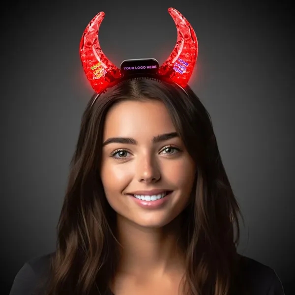 Clear prismatic devil horns with bright red LED lights.... from ASI 42016 Brighter Promotions Inc