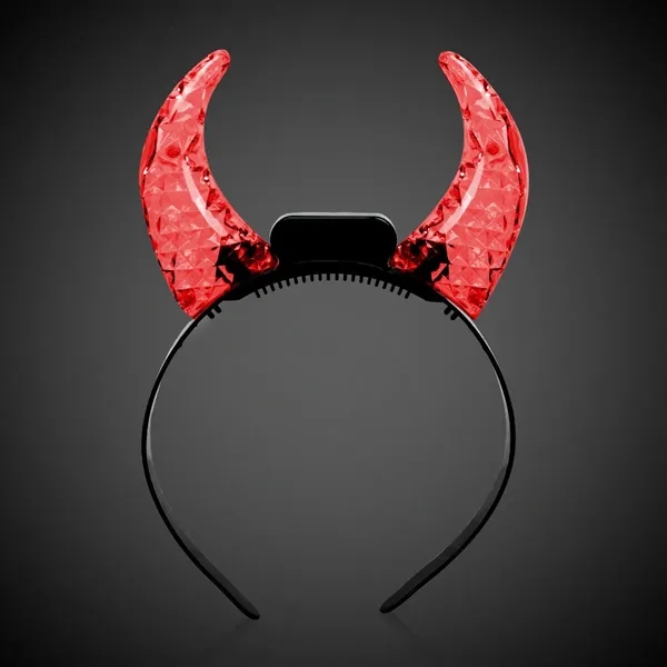 Clear prismatic devil horns with bright red LED lights.... from ASI 42016 Brighter Promotions Inc