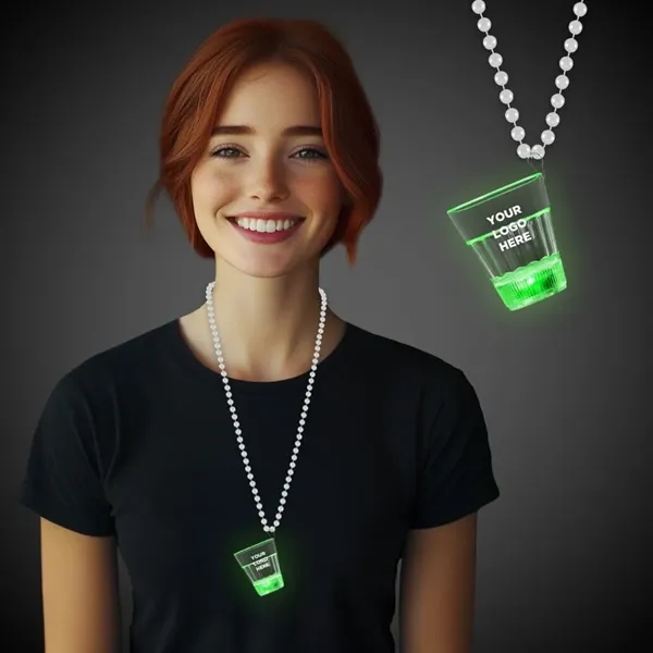 2 oz. shot glass medallion with jade green LED lights.... from ASI 42016 Brighter Promotions Inc