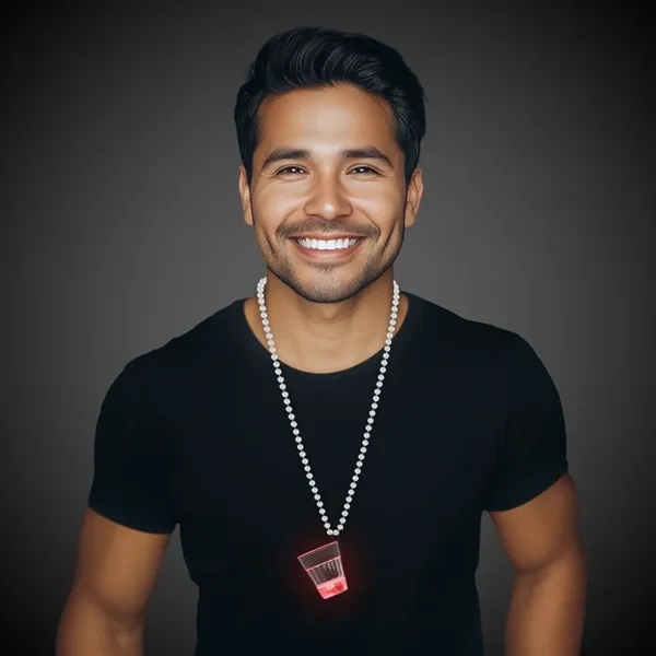 2 oz. opaque shot glass medallion with red LED light.... from ASI 42016 Brighter Promotions Inc