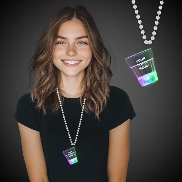 Rainbow 2 oz. LED light up shot glass medallion with j-hook... from ASI 42016 Brighter Promotions Inc / Chemical Light™