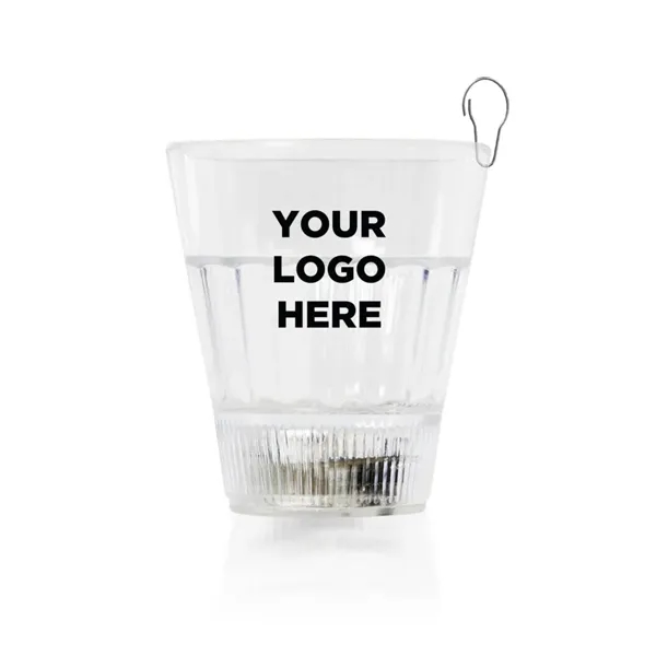 Rainbow 2 oz. LED light up shot glass medallion with j-hook... from ASI 42016 Brighter Promotions Inc / Chemical Light™