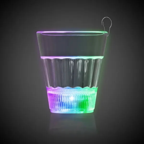 Rainbow 2 oz. LED light up shot glass medallion with j-hook... from ASI 42016 Brighter Promotions Inc / Chemical Light™