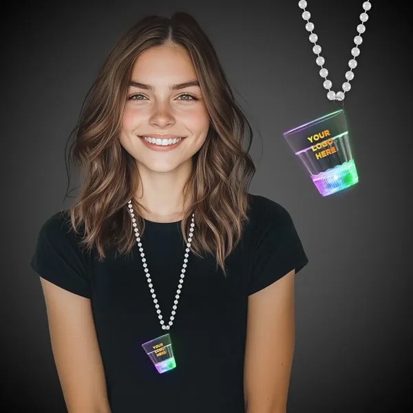 Rainbow 2 oz. LED light up shot glass medallion with j-hook... from ASI 42016 Brighter Promotions Inc / Chemical Light™