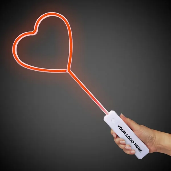 Red heart shaped neon wand with LED lights.... from ASI 42016 Brighter Promotions Inc