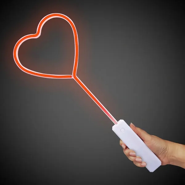 Red heart shaped neon wand with LED lights.... from ASI 42016 Brighter Promotions Inc