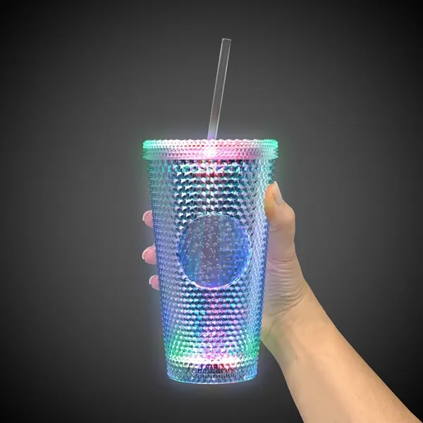 16 oz. tumbler with lid, straw and built-in LED lights.... from ASI 42016 Brighter Promotions Inc