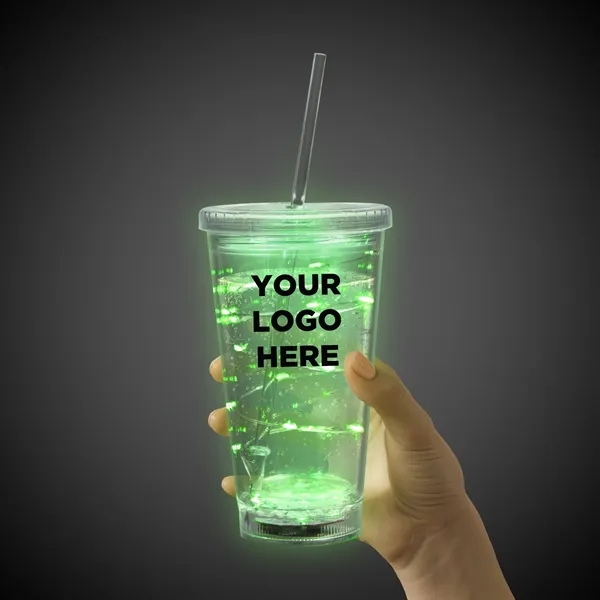 16 oz. clear acrylic plastic cup with double wall insulation, lid... from ASI 42016 Brighter Promotions Inc
