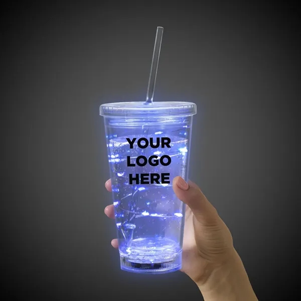 16 oz. clear acrylic plastic cup with double wall insulation, lid... from ASI 42016 Brighter Promotions Inc