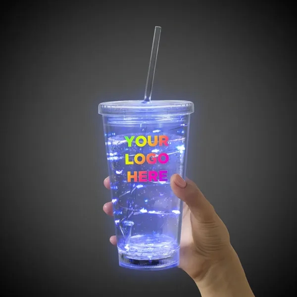 16 oz. clear acrylic plastic cup with double wall insulation, lid... from ASI 42016 Brighter Promotions Inc