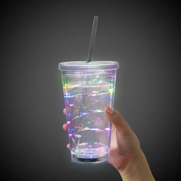 16 oz. clear acrylic plastic cup with double wall insulation, lid... from ASI 42016 Brighter Promotions Inc