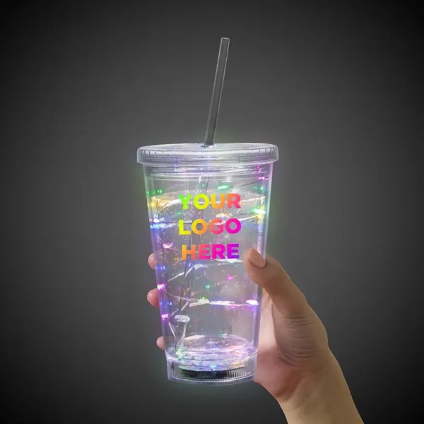 16 oz. clear acrylic plastic cup with double wall insulation, lid... from ASI 42016 Brighter Promotions Inc
