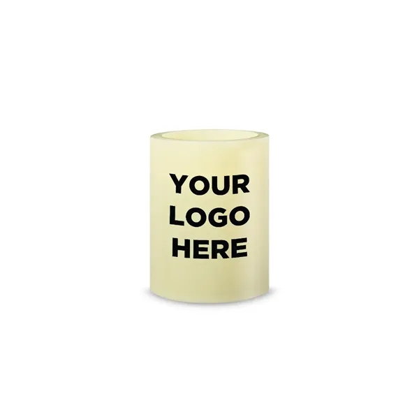 Flameless LED candles with customization; offered in votive, teal light and... from ASI 42016 Brighter Promotions Inc