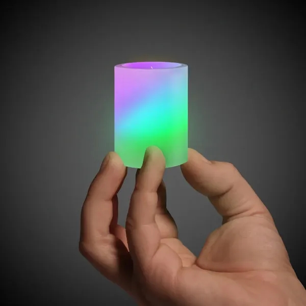 2 1/2" plastic votive candle with built-in multi-colored LED lights... from ASI 42016 Brighter Promotions Inc / Chemical Light™