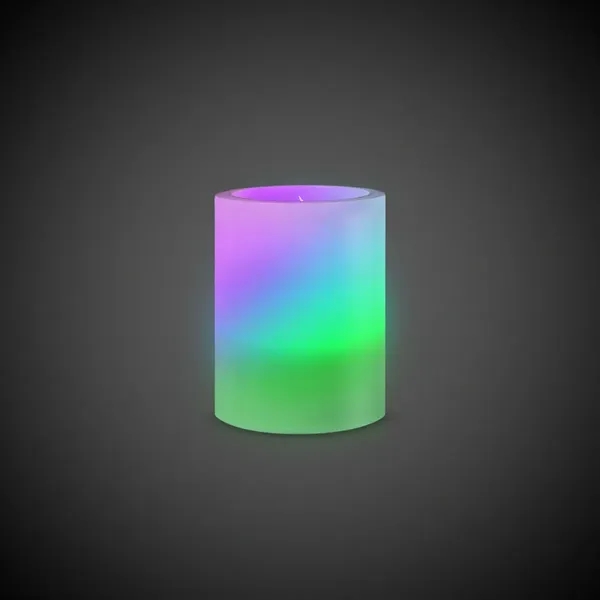 2 1/2" plastic votive candle with built-in multi-colored LED lights... from ASI 42016 Brighter Promotions Inc / Chemical Light™