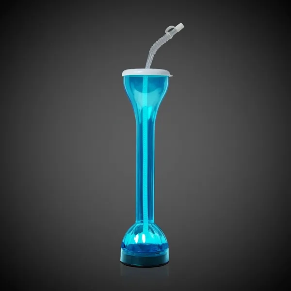 14" transparent plastic yard glasses with attachable lid and straw and... from ASI 42016 Brighter Promotions Inc