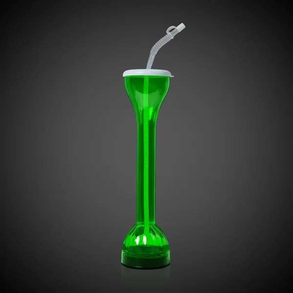 14" transparent plastic yard glasses with attachable lid and straw and... from ASI 42016 Brighter Promotions Inc