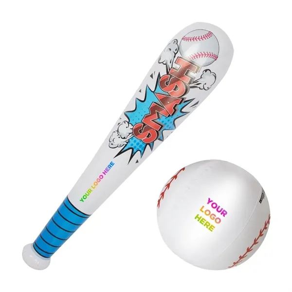 Inflatable baseball bat and ball set with LED lights.... from ASI 42016 Brighter Promotions Inc / Chemical Light™
