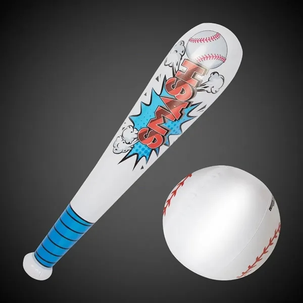 Inflatable baseball bat and ball set with LED lights.... from ASI 42016 Brighter Promotions Inc / Chemical Light™