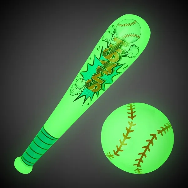 Inflatable baseball bat and ball set with LED lights.... from ASI 42016 Brighter Promotions Inc / Chemical Light™