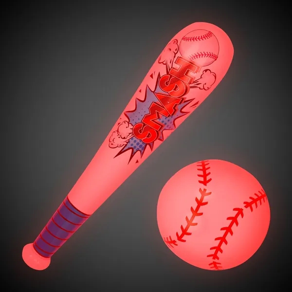 Inflatable baseball bat and ball set with LED lights.... from ASI 42016 Brighter Promotions Inc / Chemical Light™
