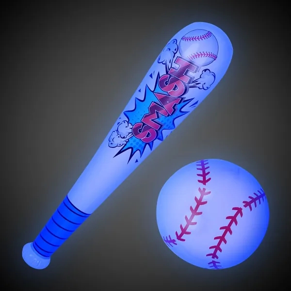 Inflatable baseball bat and ball set with LED lights.... from ASI 42016 Brighter Promotions Inc / Chemical Light™