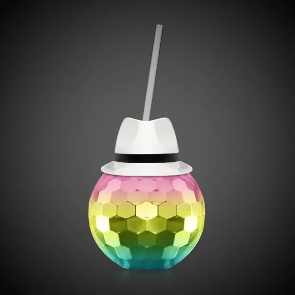 18 oz. plastic disco ball shaped cup with a 9" straw.... from ASI 42016 Brighter Promotions Inc