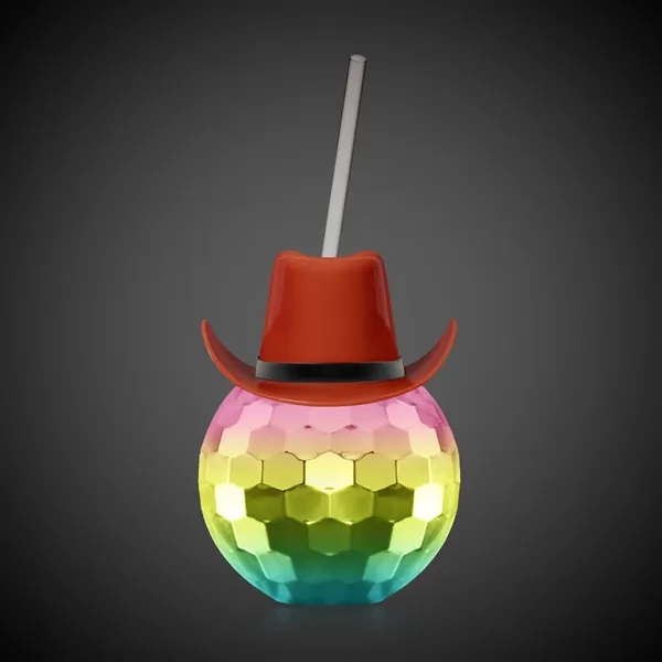 18 oz. plastic disco ball shaped cup with a 9" straw.... from ASI 42016 Brighter Promotions Inc