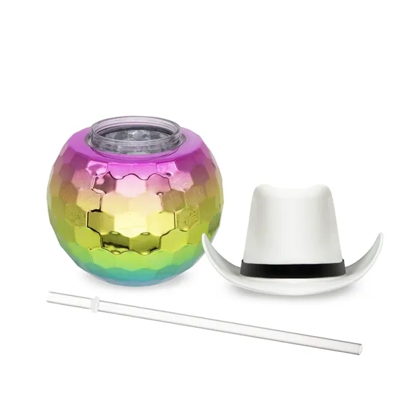 18 oz. plastic disco ball shaped cup with a 9" straw.... from ASI 42016 Brighter Promotions Inc