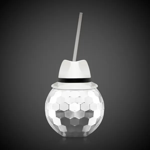 18 oz. silver disco ball cup with 9" plastic straw.... from ASI 42016 Brighter Promotions Inc