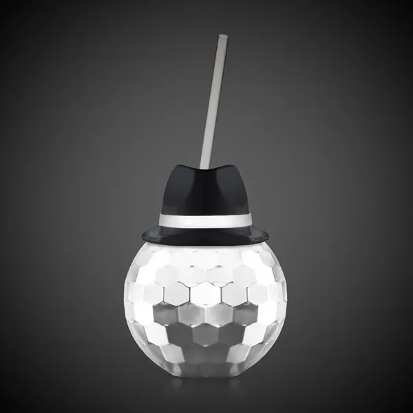 18 oz. silver disco ball cup with 9" plastic straw.... from ASI 42016 Brighter Promotions Inc