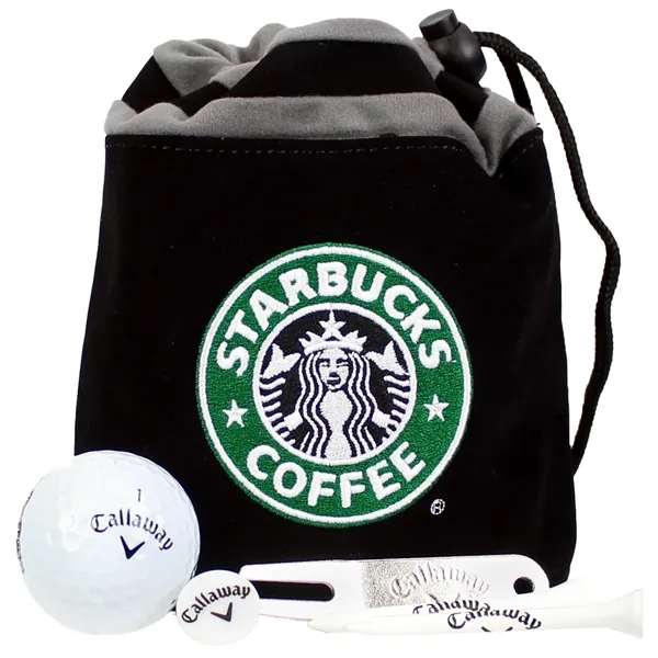 Golf set with 6 balls, drawstring pouch, tees, ball marker, and... from ASI 57653 Gold Bond