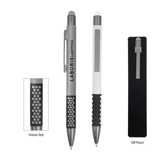 Recycled aluminum pen with stylus on top, a smooth rubberized finish... from ASI 61125 Hit Promotional Products / Hit®