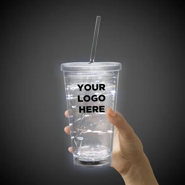 16 oz. clear acrylic plastic cup with double wall insulation, lid... from ASI 42016 Brighter Promotions Inc